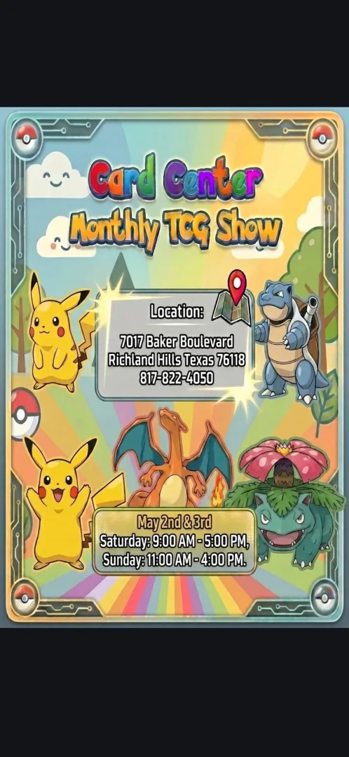 dfw pokemon card show NTX Pokemon & TCG Card Show in Dallas / Forth Worth, Texas