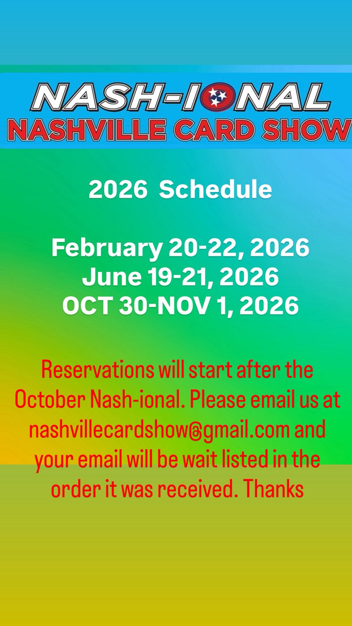 NASH-IONAL Nashville Sports Card Show by Nashville Card Show - Nashville,  TN | TCG Shows Near Me